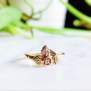 Real 10K Black Hills Gold Diamond Ring